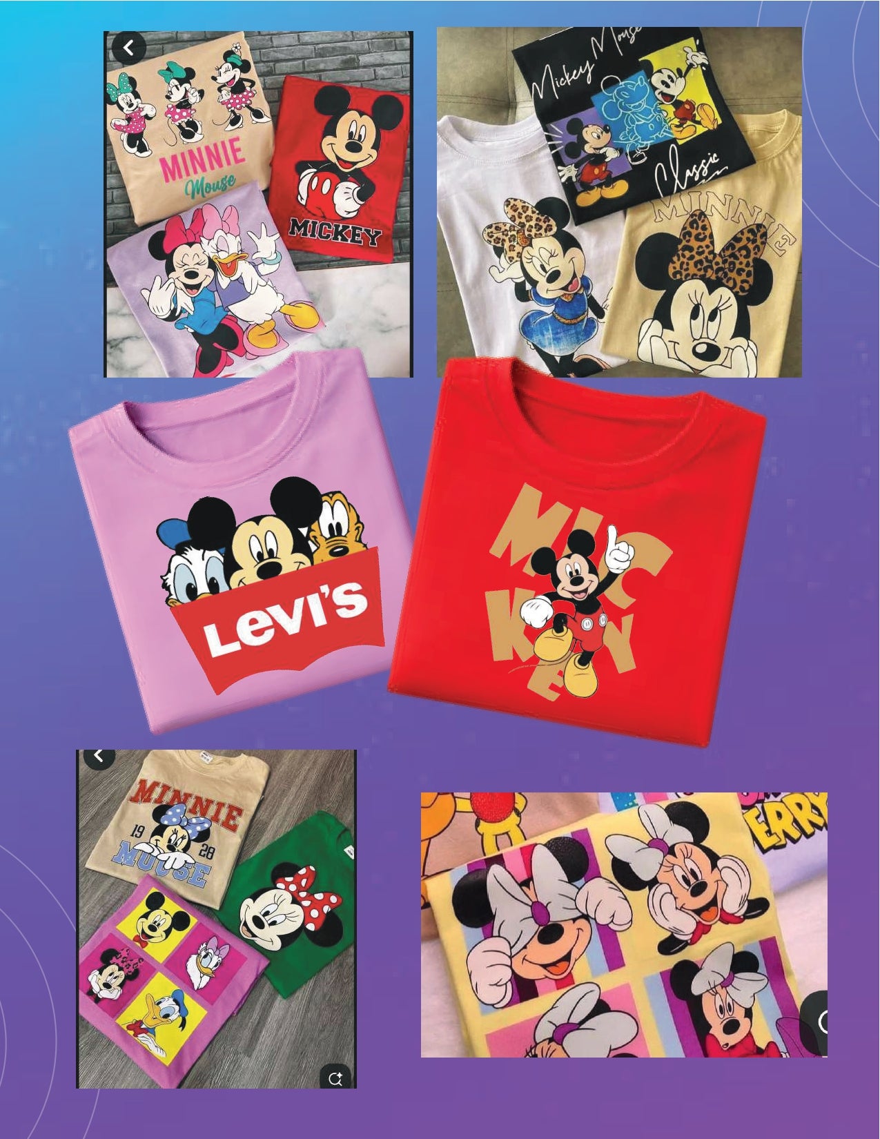 Camiseta de Algodón Estampada DTF - Paquete x6 Diseños de Moda Animados