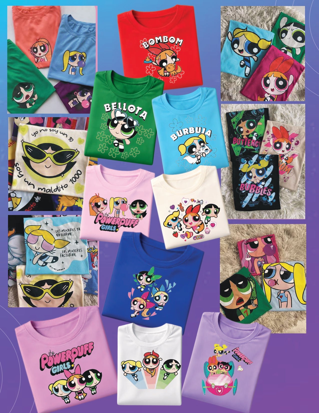 Camiseta de Algodón Estampada DTF - Paquete x6 Diseños de Moda Animados